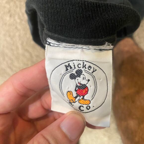 Walt Disney Black Sequins Mickey Mouse Vintage Short Sleeve Tee Sz L - Picture 5 of 14